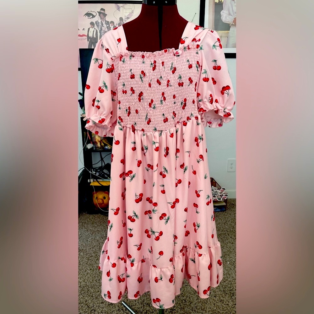 Cute Pink cherry dress just right for casual wear. - Picture 2 of 3